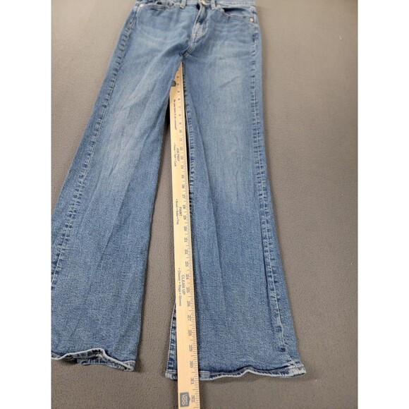 GAP Jeans Womens 6/28R Blue 70s Flare High Rise Stretch Denim Boho Hippie - Picture 2 of 13